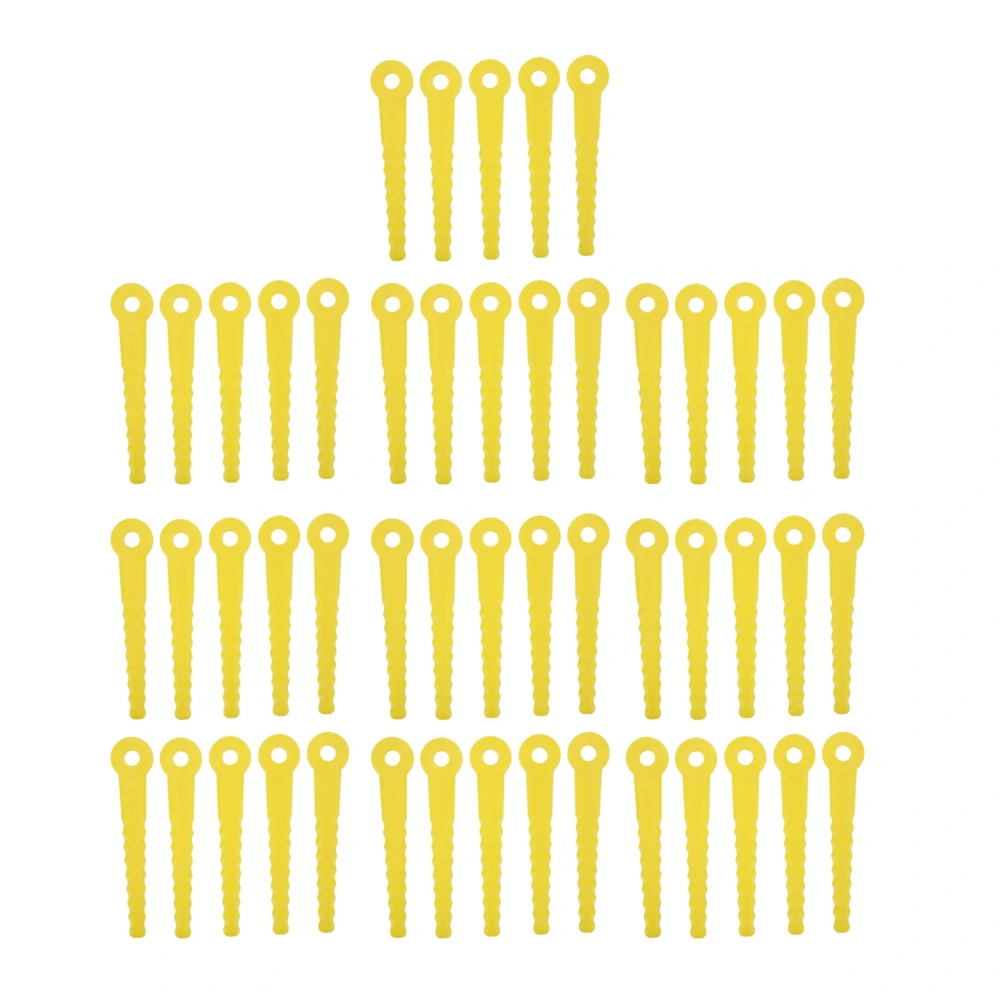 50Pcs Lawnmower Plastic Blade 8mm Lawn Mower Trimmer Cutter Head ABS L100 Set Kit