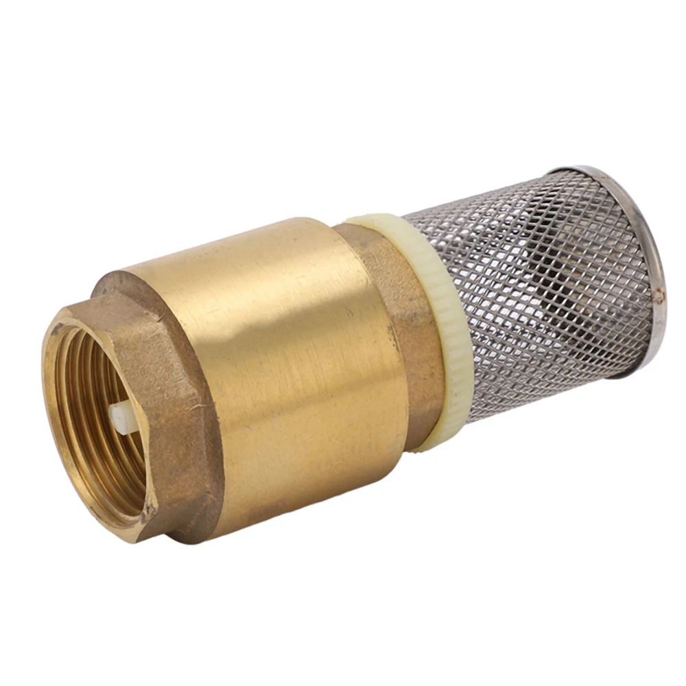 Check Valve Brass G1 Single Way Good Sealing 99mm Length with Filter Accessory for Water Oil