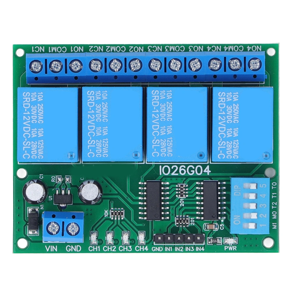 Relay Module 4 Channel Control Board Switch Controller DC 12V Accessory for Electronics