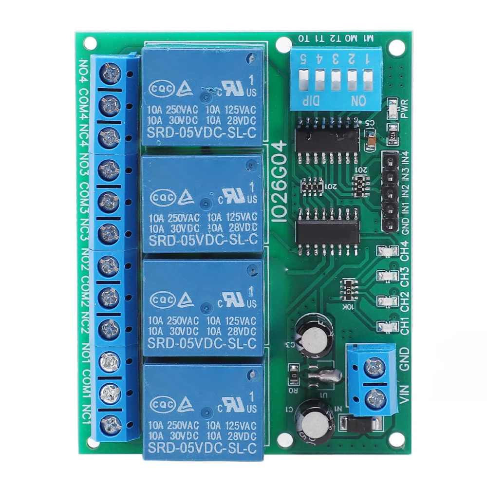 Relay Module DIP 4 Channel Control Board Switch Controller DC 5V Accessory for Electronics