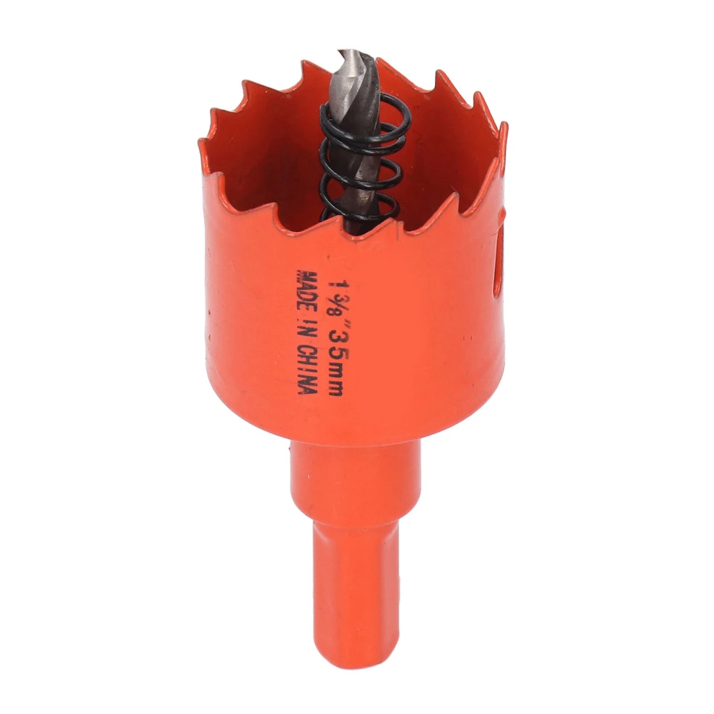 Hole Saw Drill Bit High Speed Steel Bimetal Hole Cutter with Mandrel for Wood and Metal 1-3/8in (35mm)