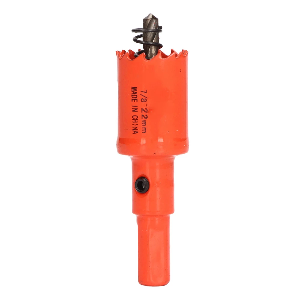 Bi Metal Hole Saw Drill Bit High Speed Steel Saw Cutter with Mandrel for Wood and Metal 7/8in (22mm)