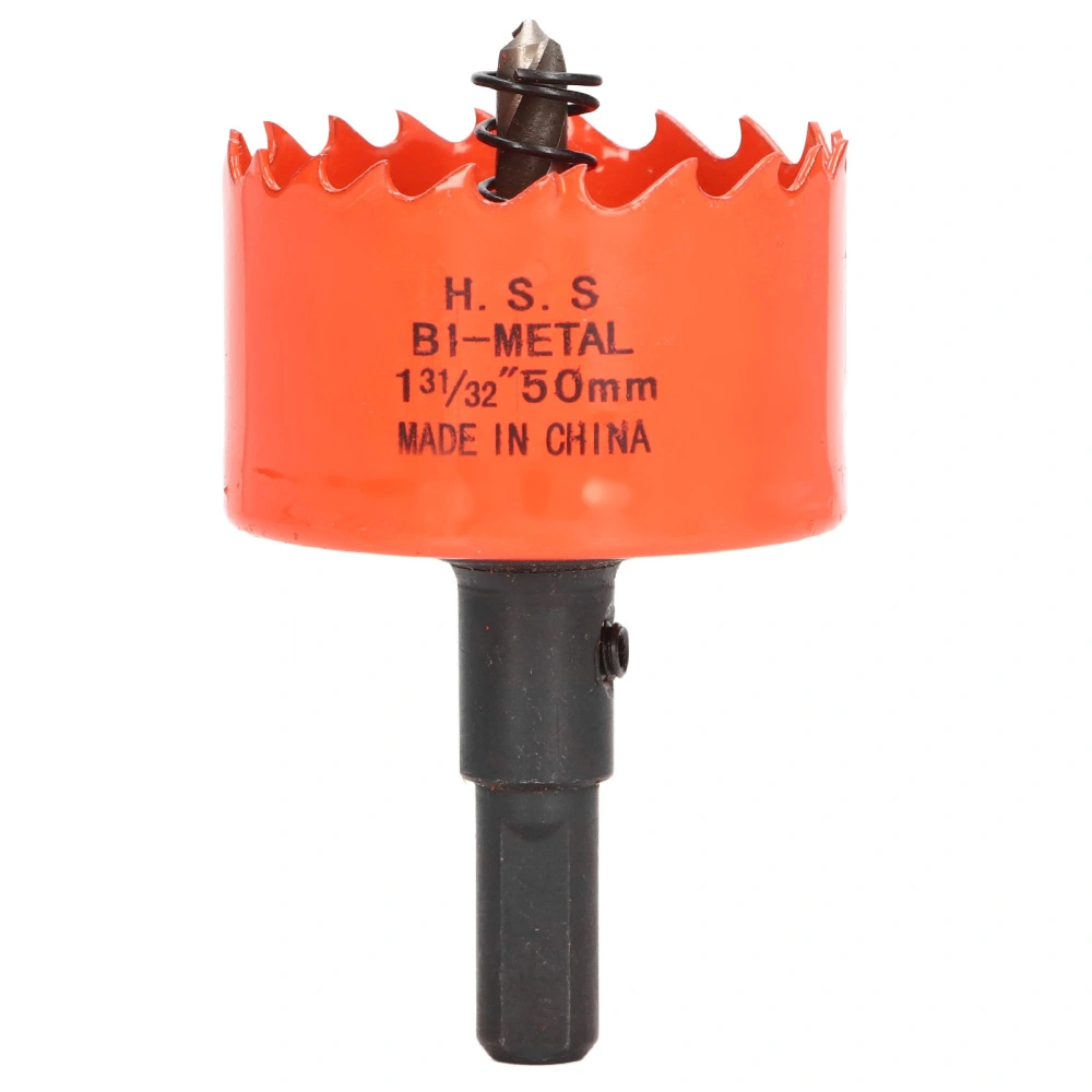 Hole Saw Drill Bit Sharply Teeth Easy Chip Removal High Hardness HSS Hole Cutter with Arbor for Wood Metal 1‑31/32in (50mm)