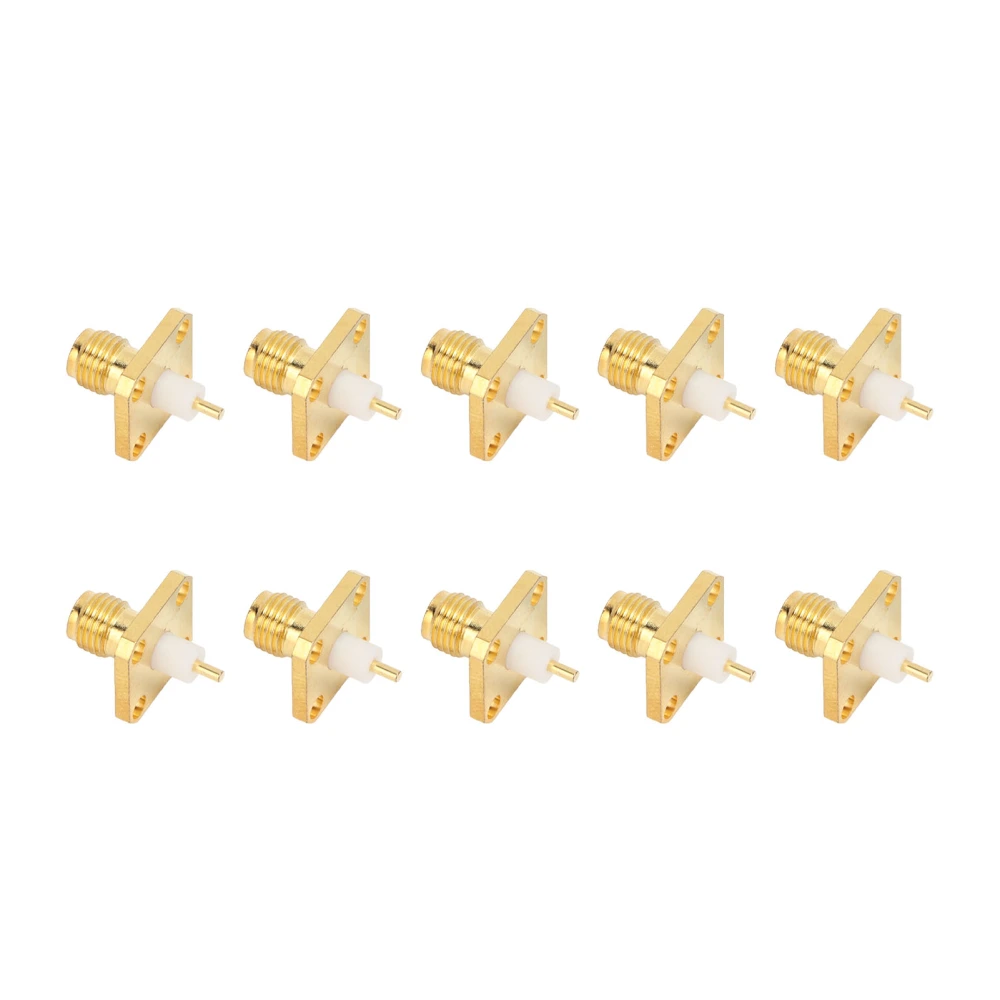 10PCS RF Antenna Female Adapter 4 Hole Flange Mount OFC Coaxial Cable Connector 50ohms