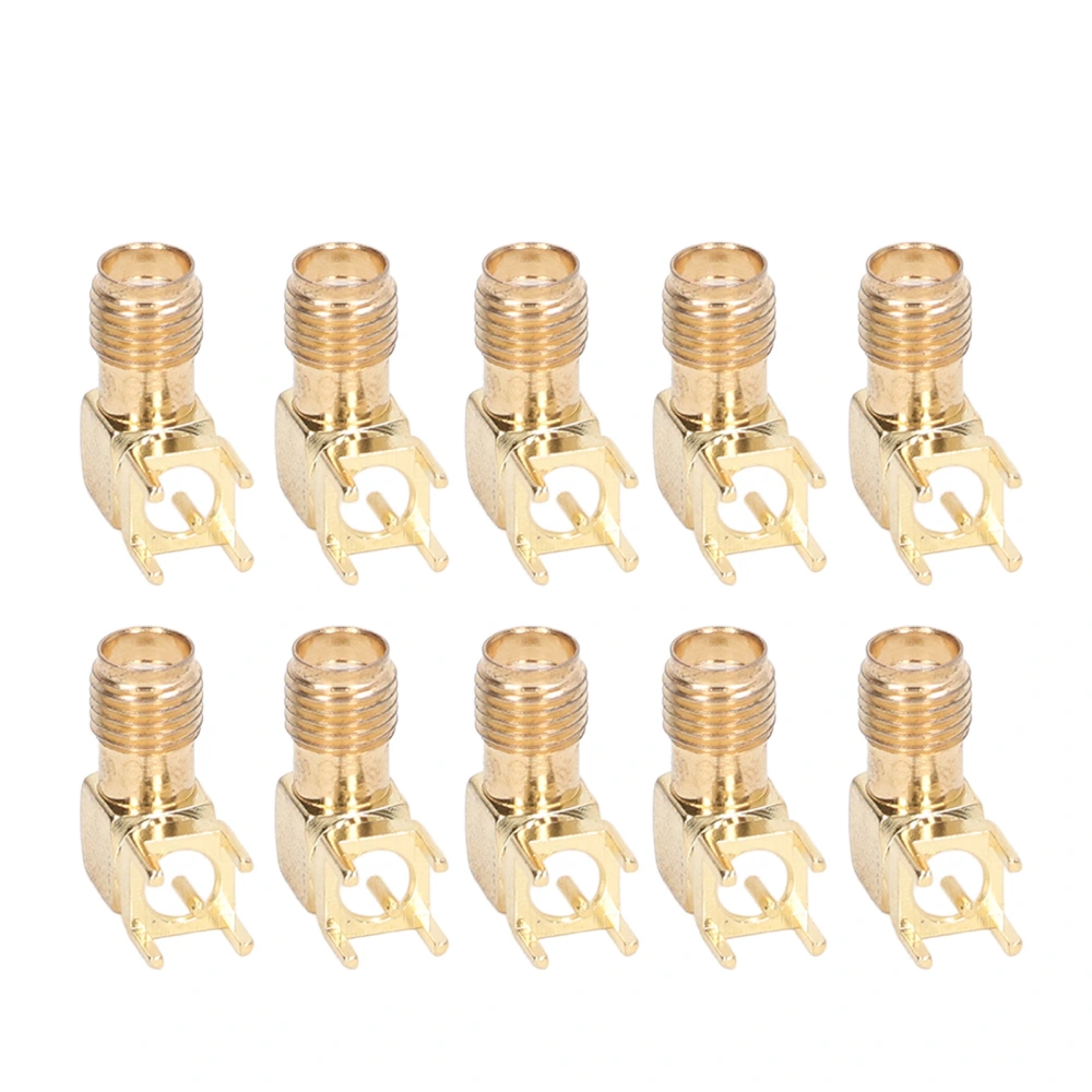 10Pcs RF Connector Panel Bent 90 Degree 4 Pin Antenna Base PCB Board End Coaxial Adapter SMAKWE