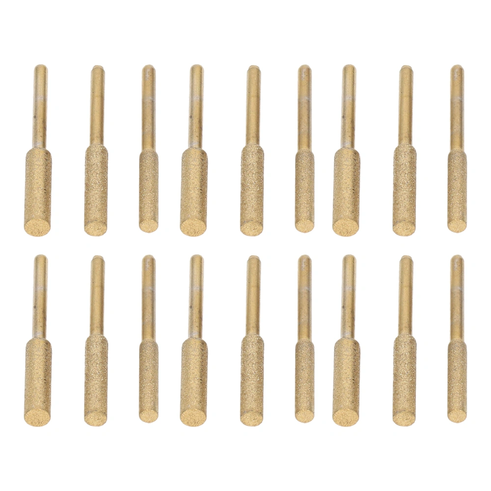 18PCS Ti Plated Emery Grinding Bits Chainsaw Sharpener Burr Grinding Files 4.0mm 4.8mm 5.5mm