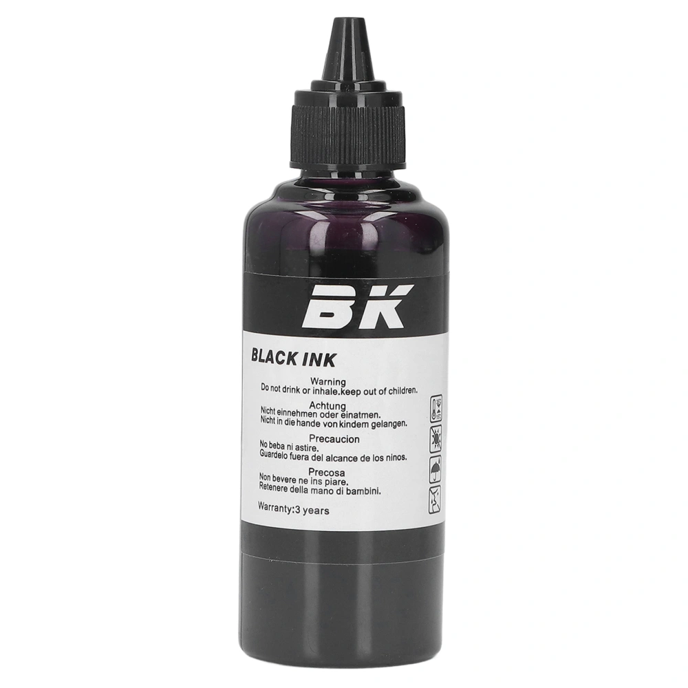 100ML Capacity Printing Ink Bottled High Purity Refill Ink Replacement for HP Printer Black