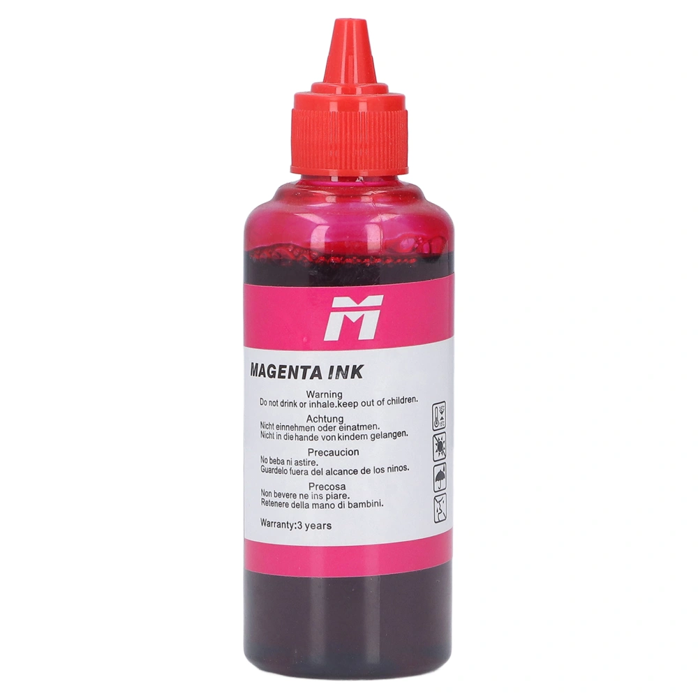 100ML Capacity Printing Ink Bottled High Purity Refill Ink Replacement for HP Printer Magenta