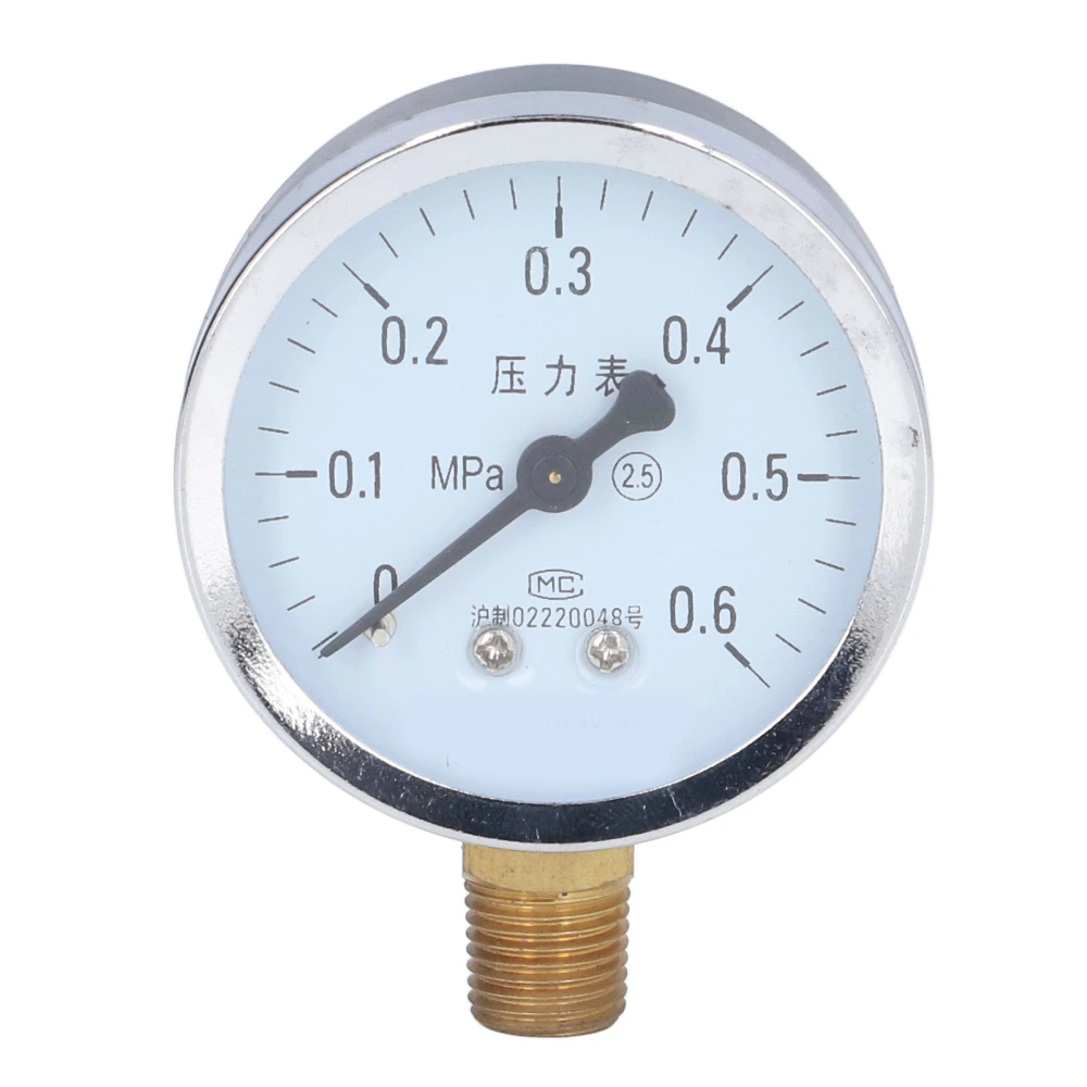 1/4 NPT Pressure Gauge High Accuracy Clear Dial Iron Case Tap Water Pressure Gauge for Petroleum Chemical