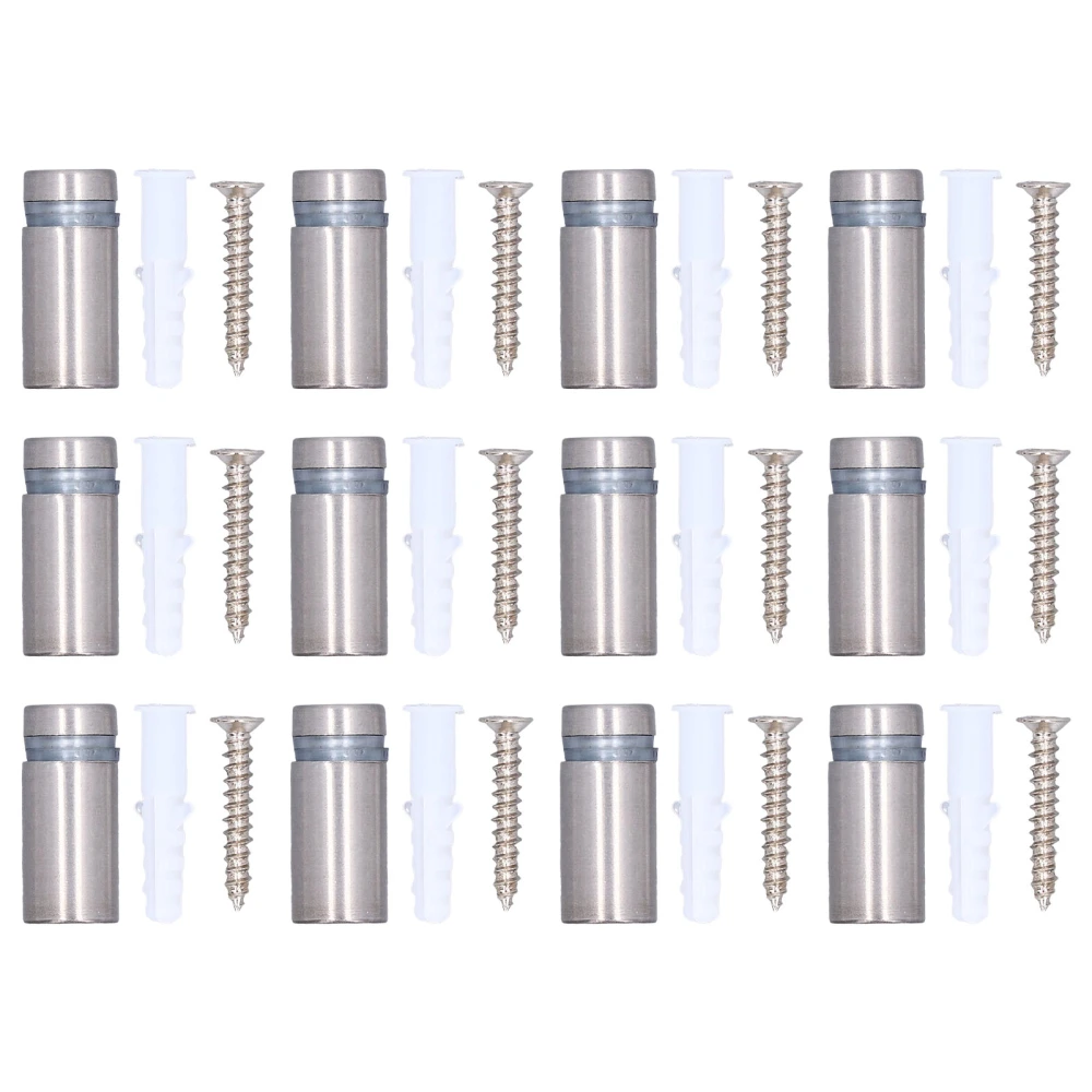 12Pcs Standoff Screws Stainless Steel Wall Sign Advertising Hardware Nail for Acrylic 1/2inx1in