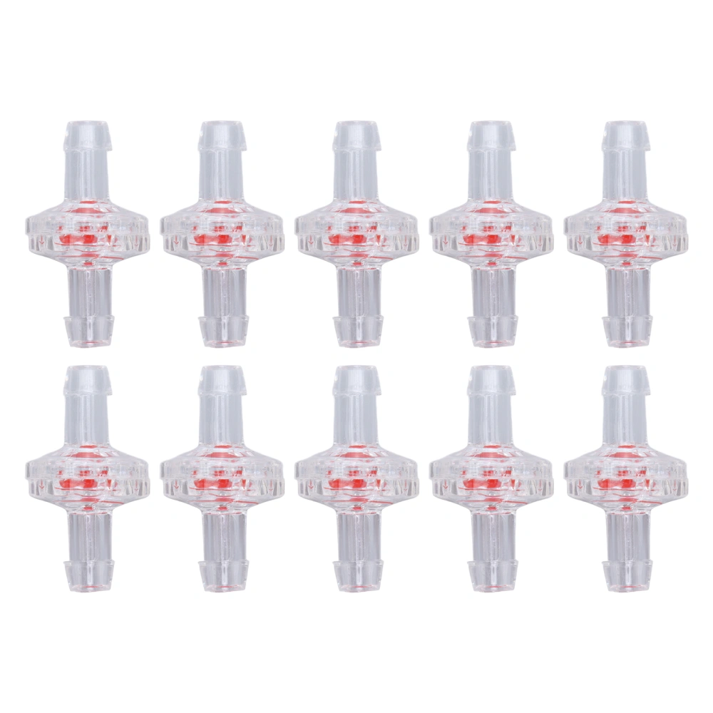 10Pcs Check Valve 1 Way PP Plastic Hose Water Stop Diaphragm Barb for Air Intake Feed 5mm Transparent