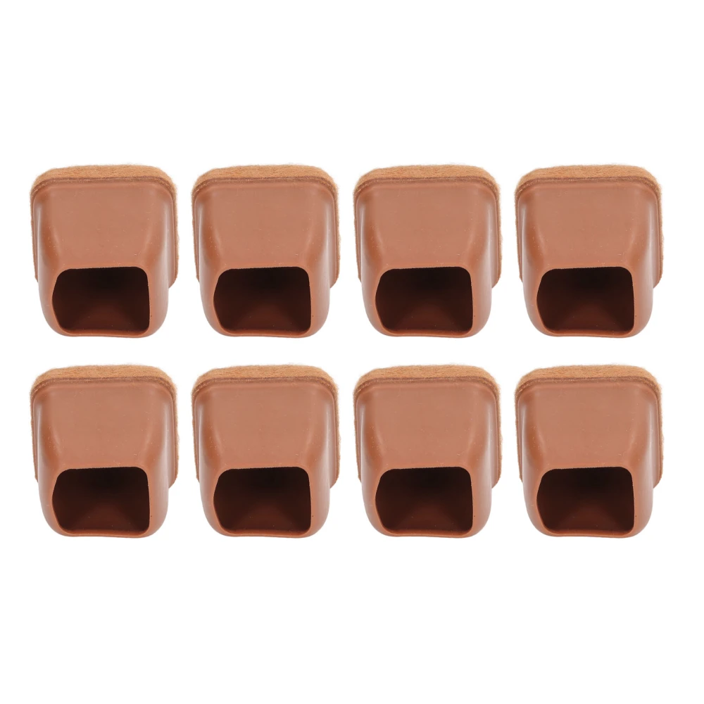 8Pcs Chair Feet Covers Stool Foot Pads Table Leg Protector Mute Thickened Brown Square M