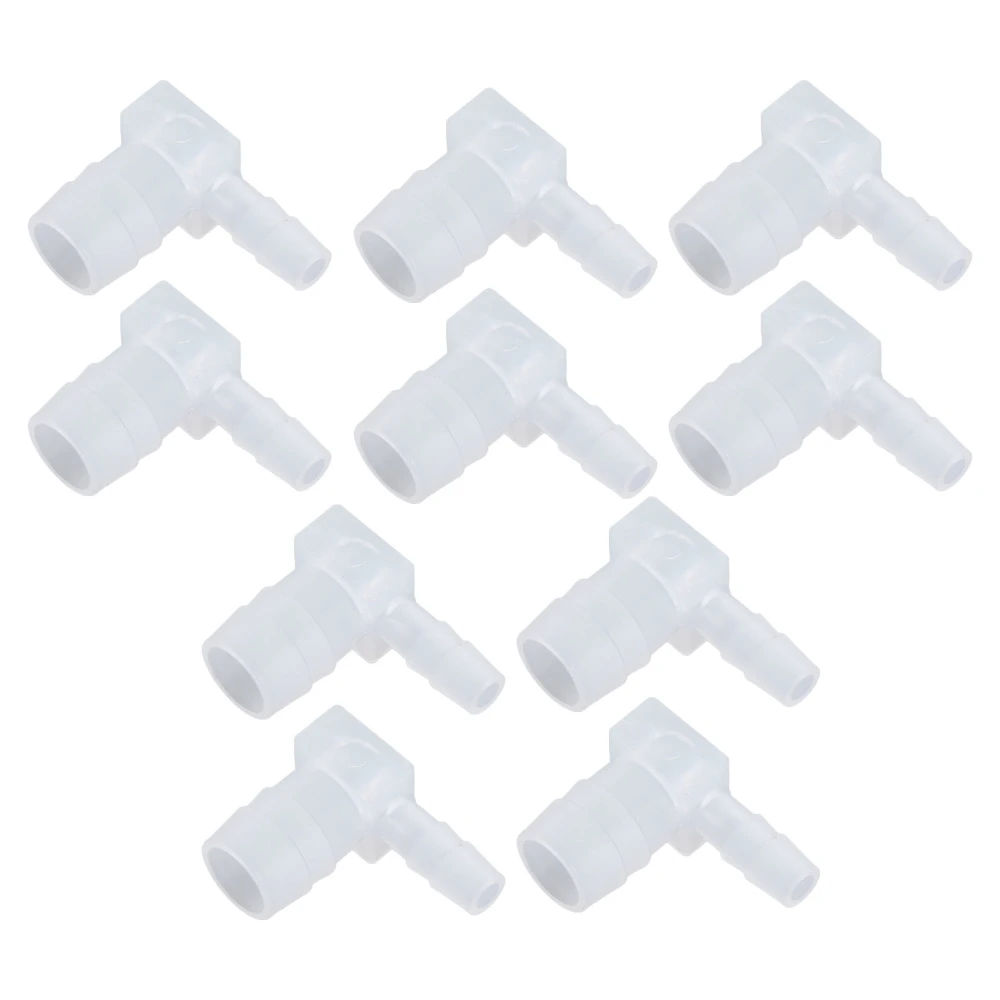 10PCS Plastic Hose Joints Barb Reducer Fittings L Type 90 Degree Elbow Pipe Connectors 12x6MM