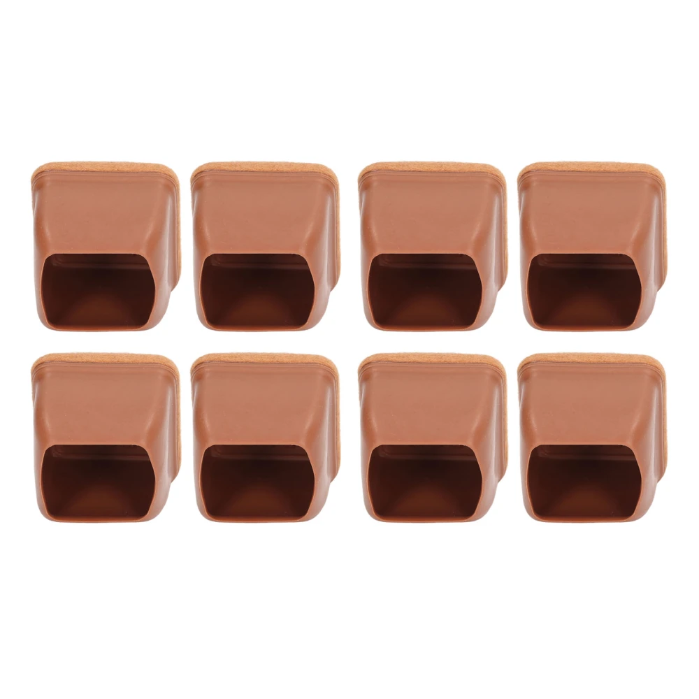 8Pcs Chair Feet Covers Stool Foot Pads Table Leg Protector Mute Thickened Brown Square L