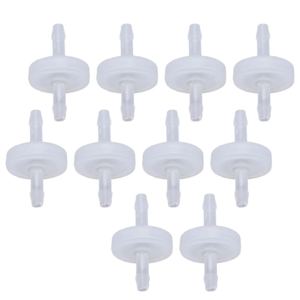 10PCS Barb Check Valve PP Plastic Ozone Resistant Diaphragm Single Way Water Stop Valve 7.9mm Translucent