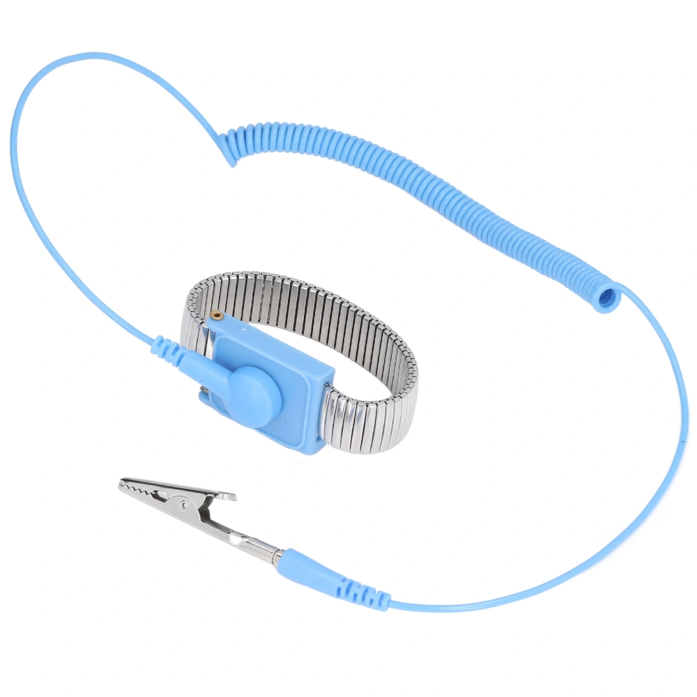 Anti Static Wrist Strap ESD Grounding Metal Wristband 1.8m Long Wire for Workshop Metal Colour Wristband