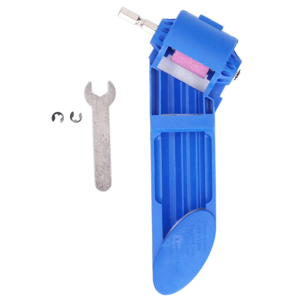 Corundum Bit Sharpener Portable Corundum Grinding Wheel Drill Bit Sharpener for Grinder Power Tools Blue