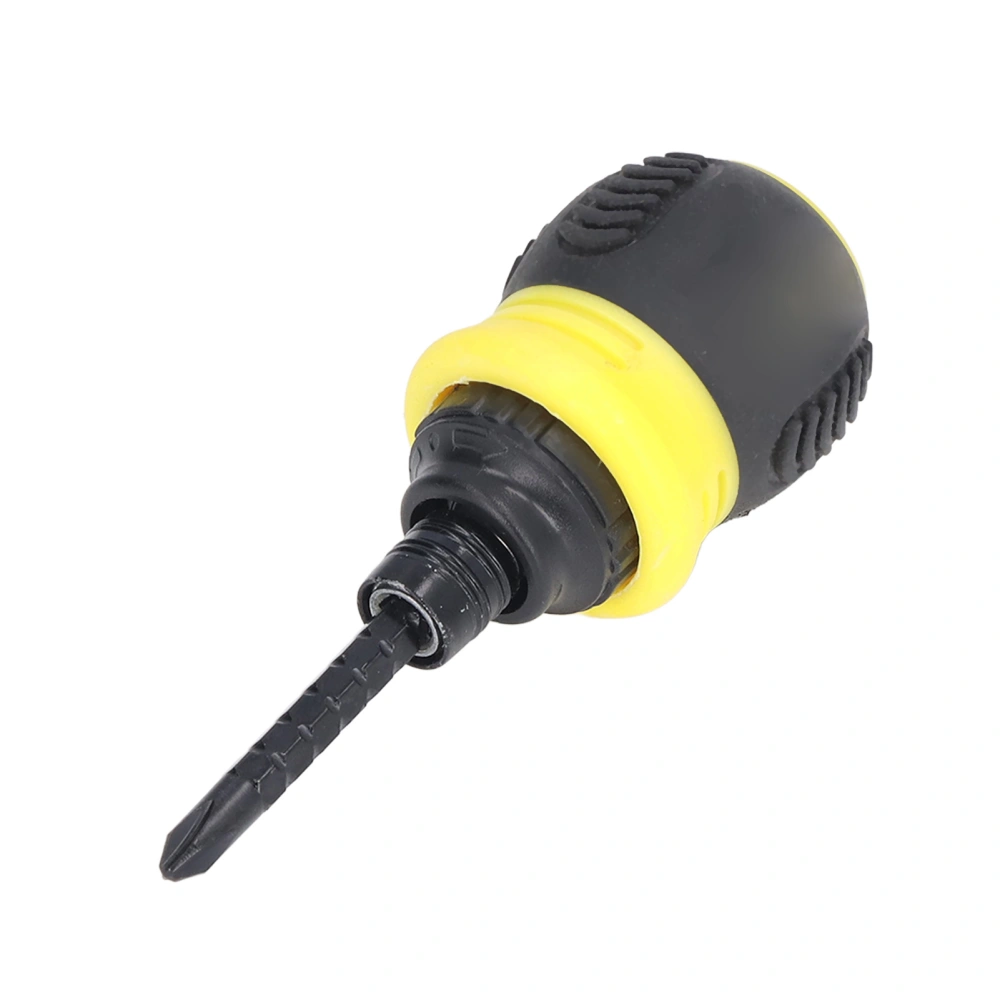 Ratchet Screwdriver Cross Slot 2 Purpose Adjustable Mini Chrome Vanadium Alloy Steel HardwareYellow