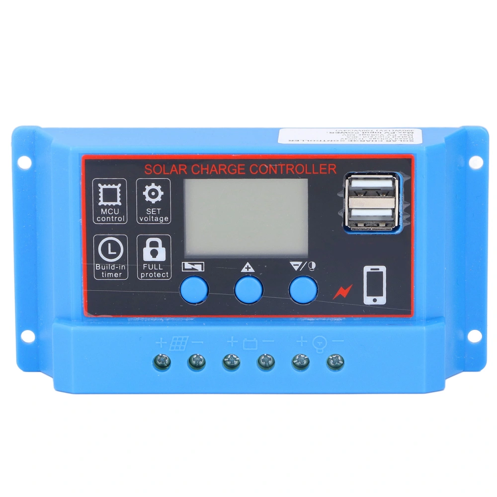 Solar Panel Charge Controller LCD Display PWM Photovoltaic Charging Regulator 12V 24V20A