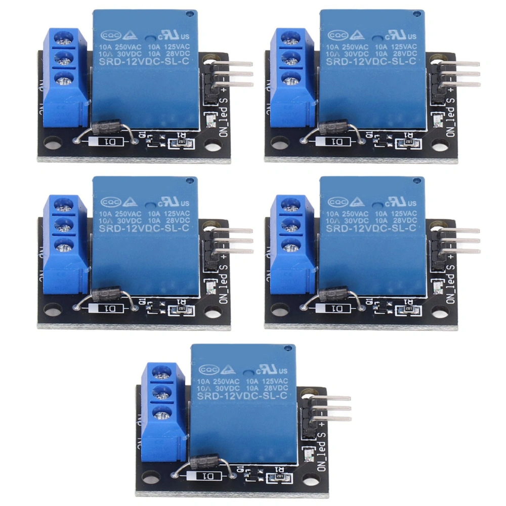 5Pcs Relay Module 1 Channel Control Board Controller 12V Accessory Set Kit for Development