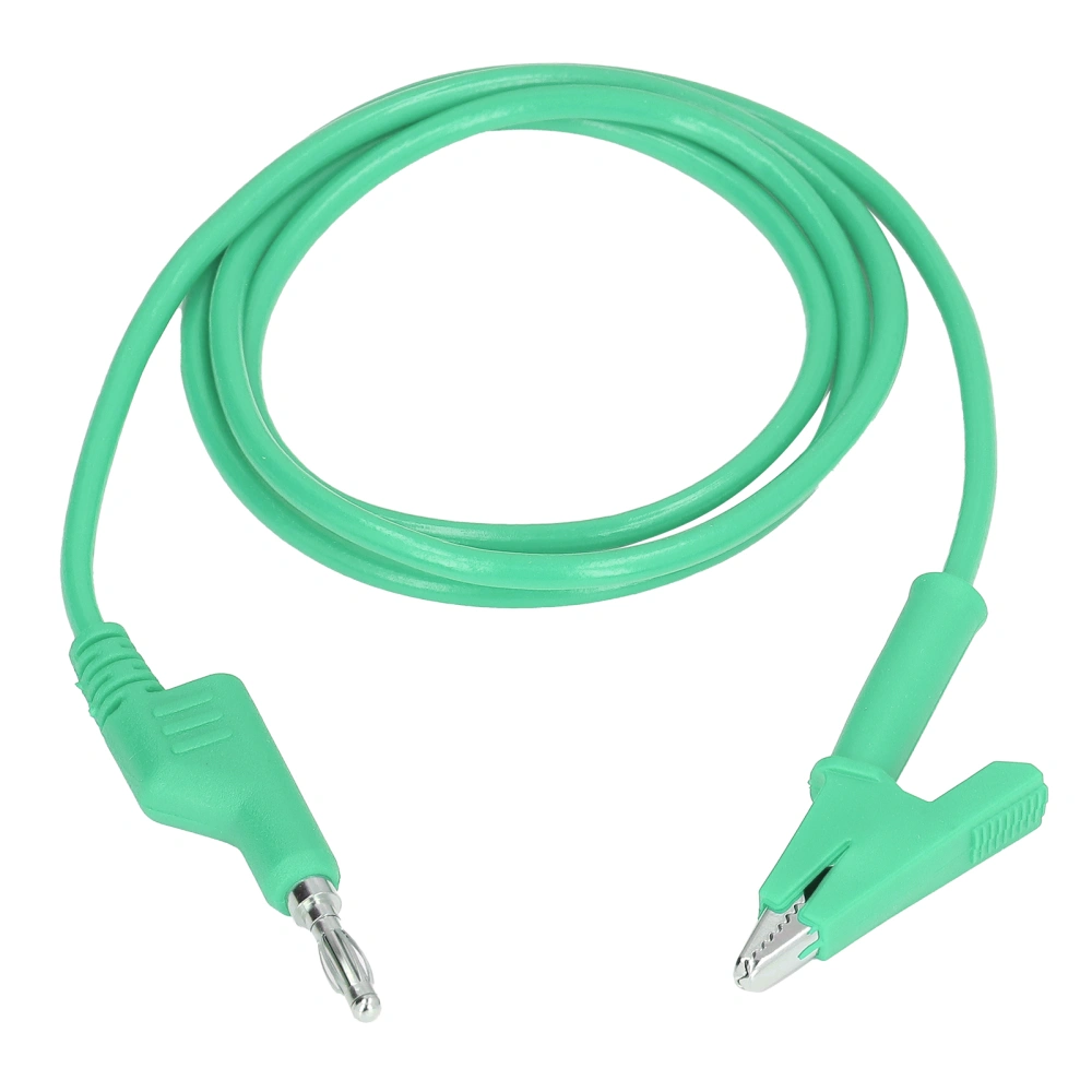 Crocodile Clip Test Leads Banana Plug Wire Cable Flexible for Electrical Testing J.70035‑1 4mmGreen