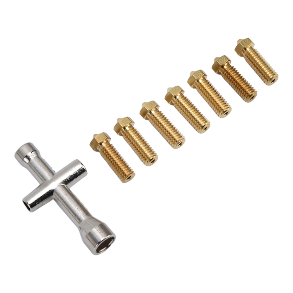 3D Printer Nozzle Kit Brass Extruder Nozzles Printers Accessories 0.2mm 0.3mm 0.4mm 0.6mm 0.8mm 1.0mm 1.2mm