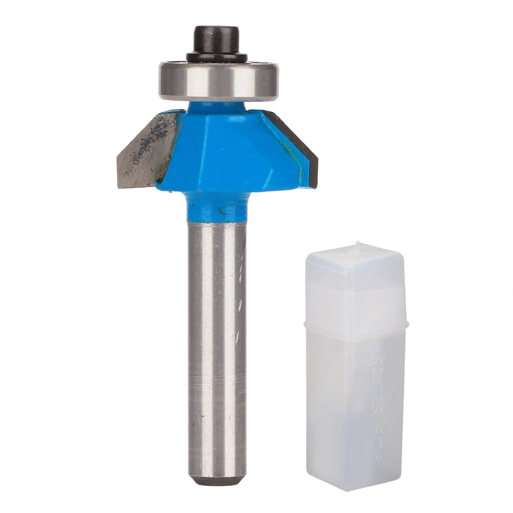 Router Bit 45 Degree 1/4in Round Shank Chamfer Tool with Top Bearing for Woodworking1/4x1/4