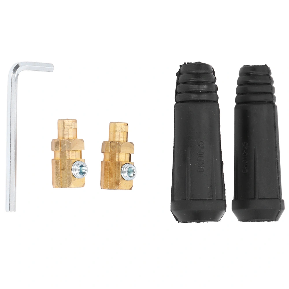 2 Set Welding Cable Connectors Male Welder Quick Fitting Plug Accessories 200A DKJ10‑25