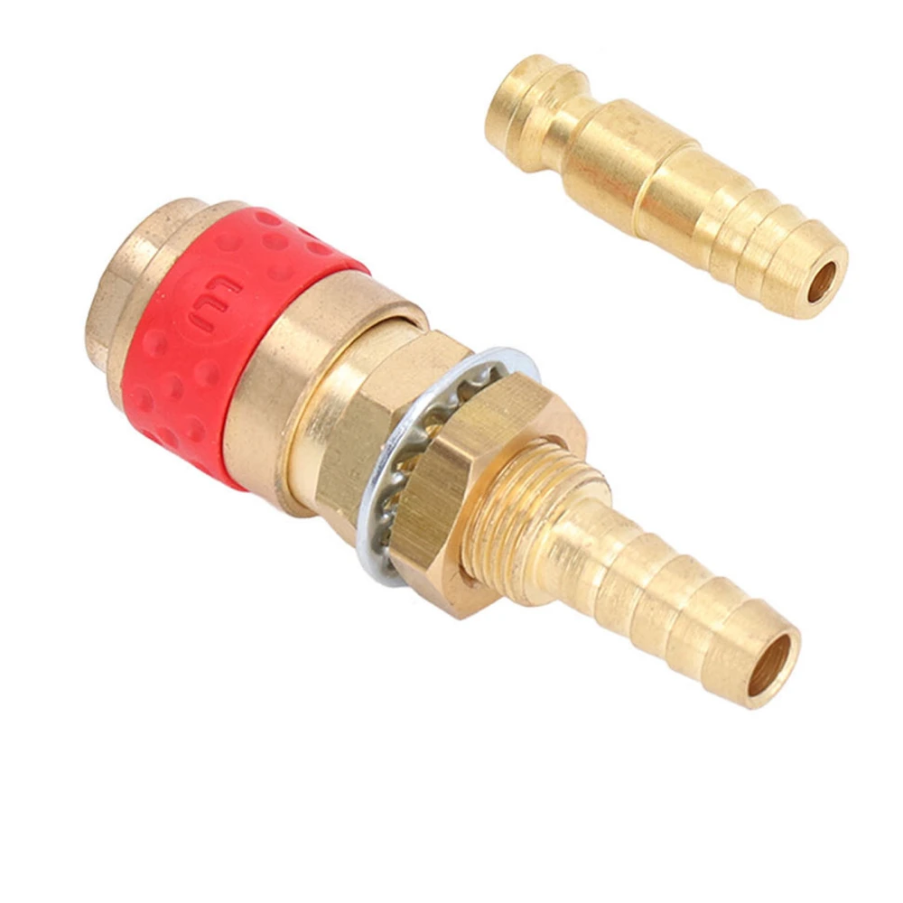 8mm Torch Hose Adapter Brass Connector Quick Coupler Fitting Kit for MIG TIG Welding GunRed