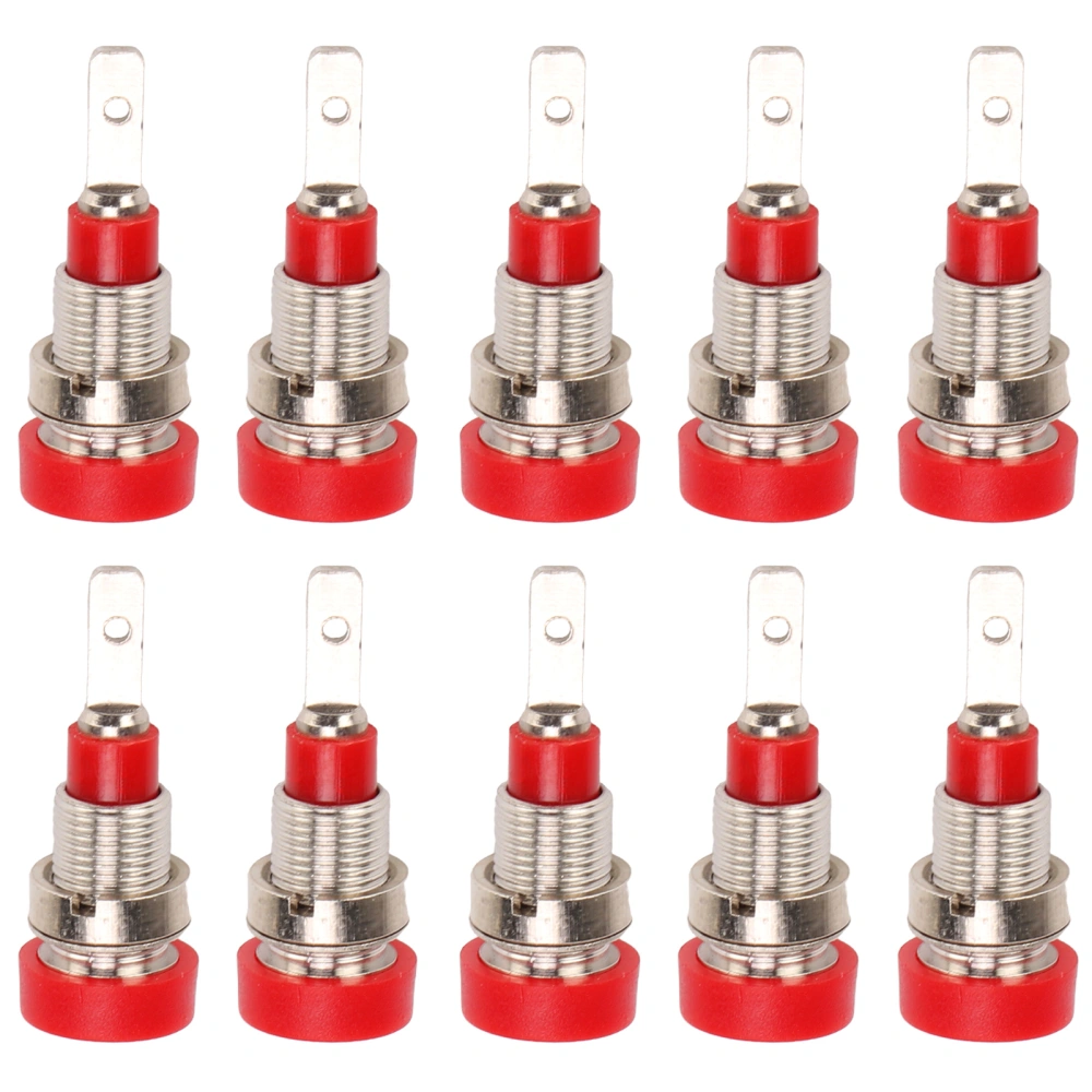 10Pcs Banana Socket Brass 2mm Panel Socket Connector Terminals for Electronic Industrial EquipmentRed