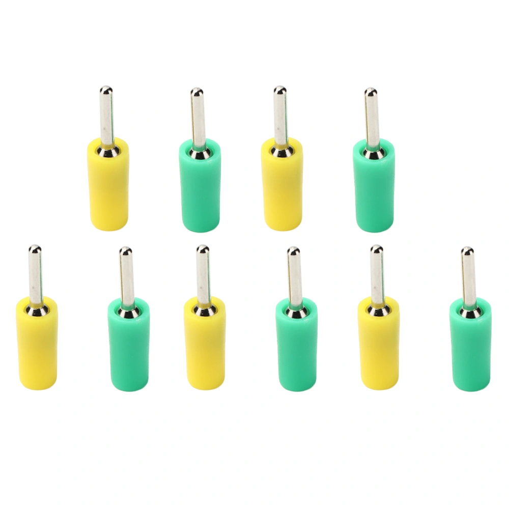 5 Set Banana Plug Nickel Plated Brass Pin Straight for Inner Spring Panel Socket J.10001 2mm(YellowGreen )