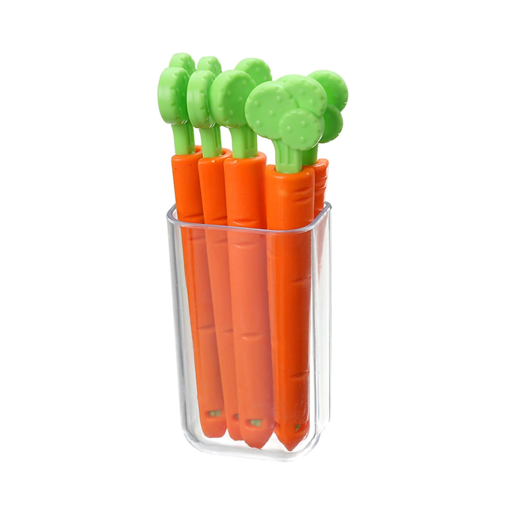 5Pcs Carrot Sealing Clips PP Food Bag Clip Refrigerator Carrots Magnets with Storage Box