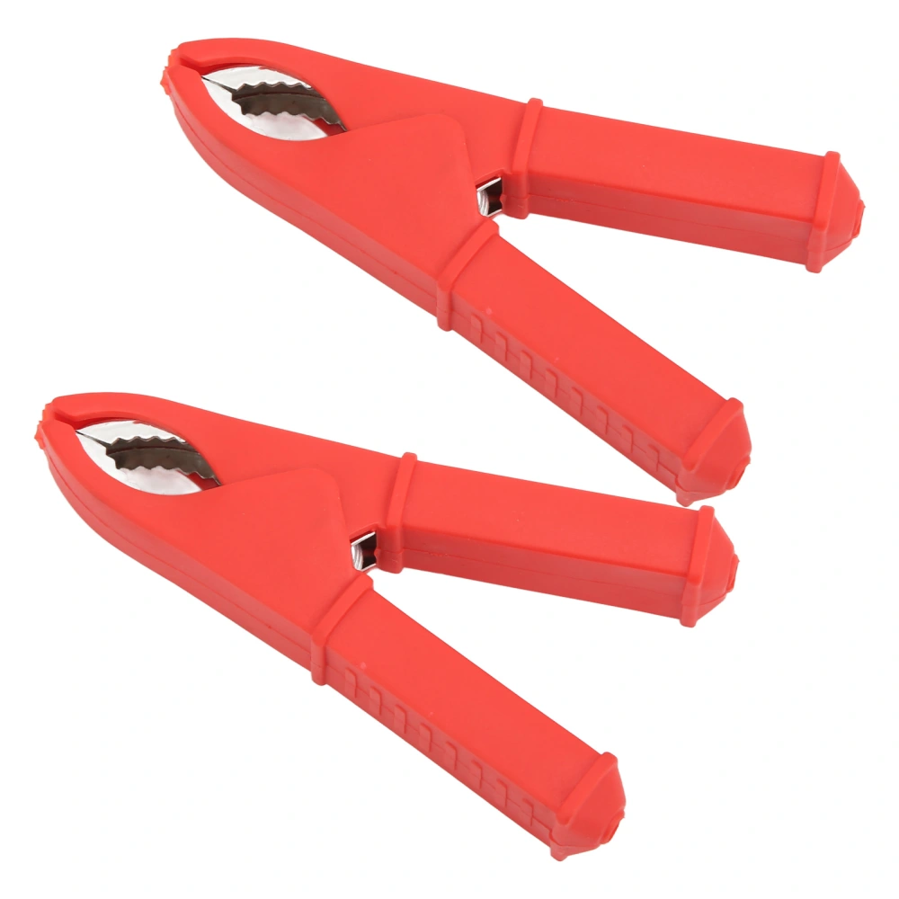 2 Pcs Insulated Clip 100mm All Copper Battery Electrical Test Insulation Clip Spring Clip Alligator ClipRed