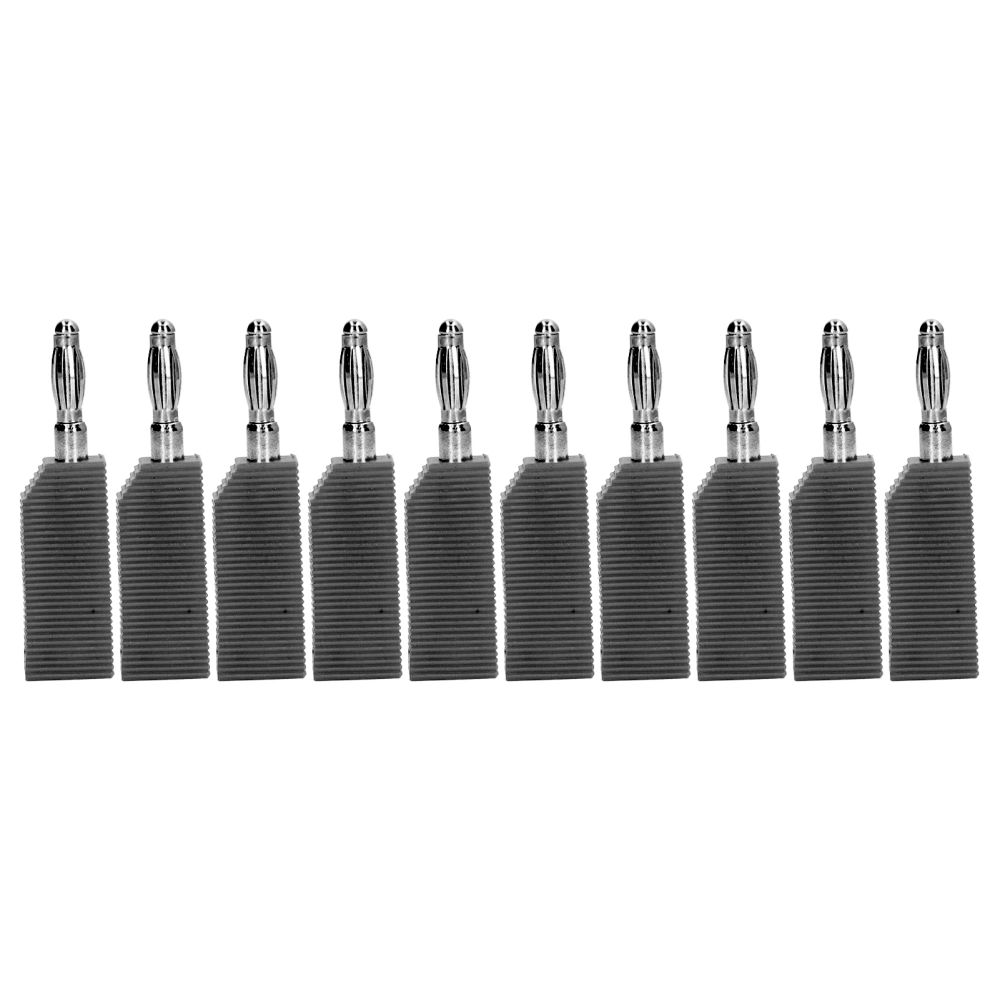 10PCS 4mm Banana Plug PE Brass No Soldering Connectors Electrical Testing Accessories J.10030Black