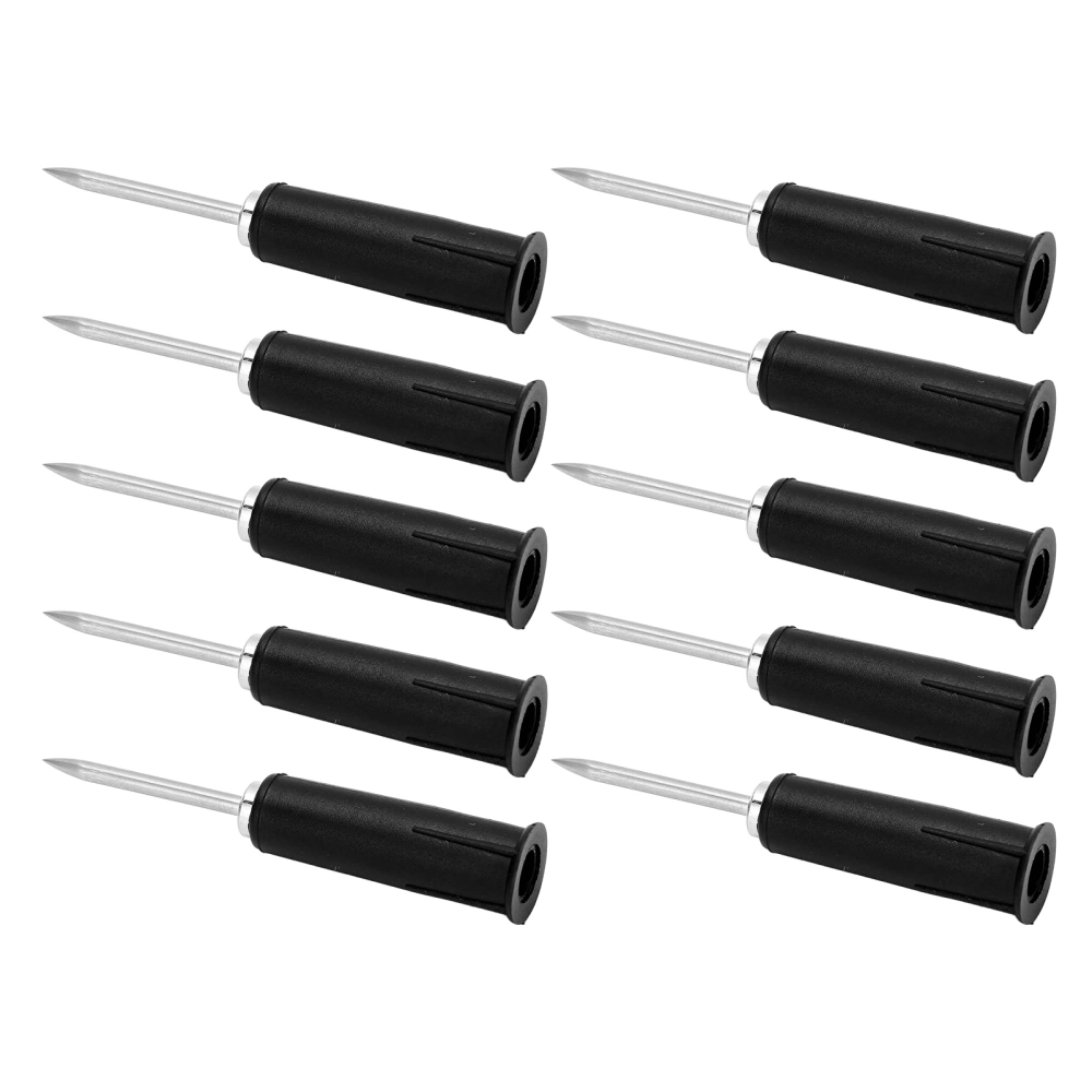 10pcs Banana Jack Wire Piercing Probe PVC Appearance 2mm/0.08in to 4mm/0.16in Conversion Insulation Pins for MultimeterBlack