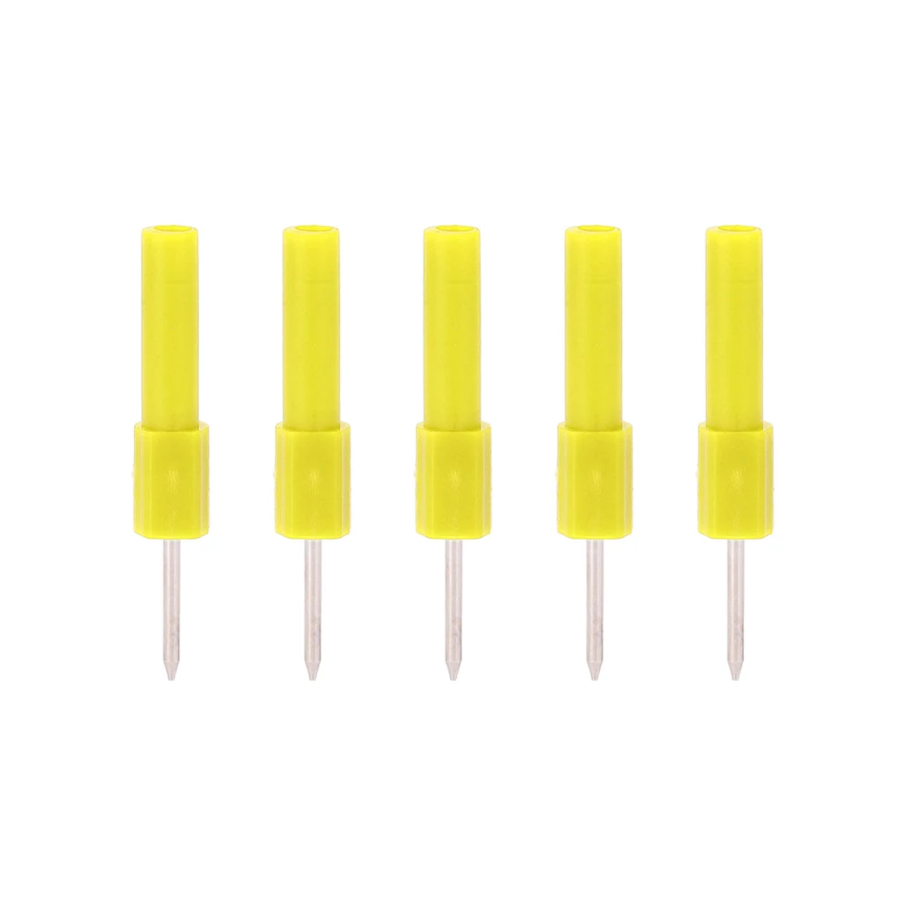 5Pcs/Set Insulation Back Probe Pin Wire Piercer Diagnostic Test Needle 4 mm Banana Socket for MultimeterYellow