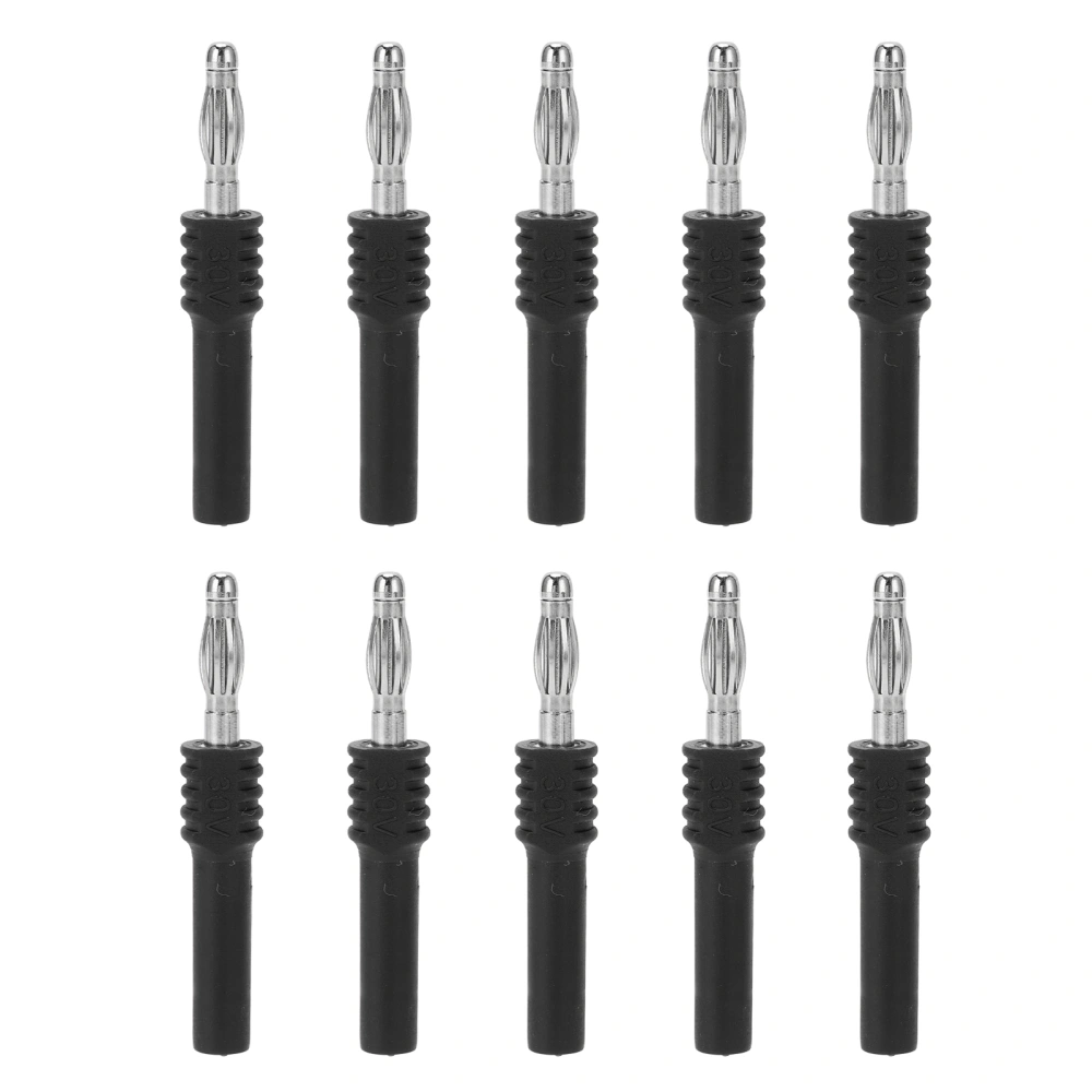 10PCS J.20025 Banana Plug Connector 4mm Male to 2mm Female Multimeter Banana Connector Adapter for IndustryBlack