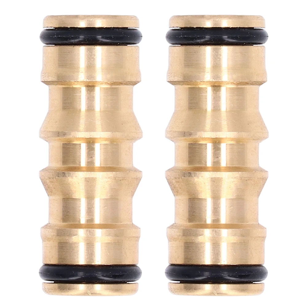 2Pcs Pipe Connector Brass Male to Male Quick Connect Hose Joint Tube Fitting Set Kit 1/2in