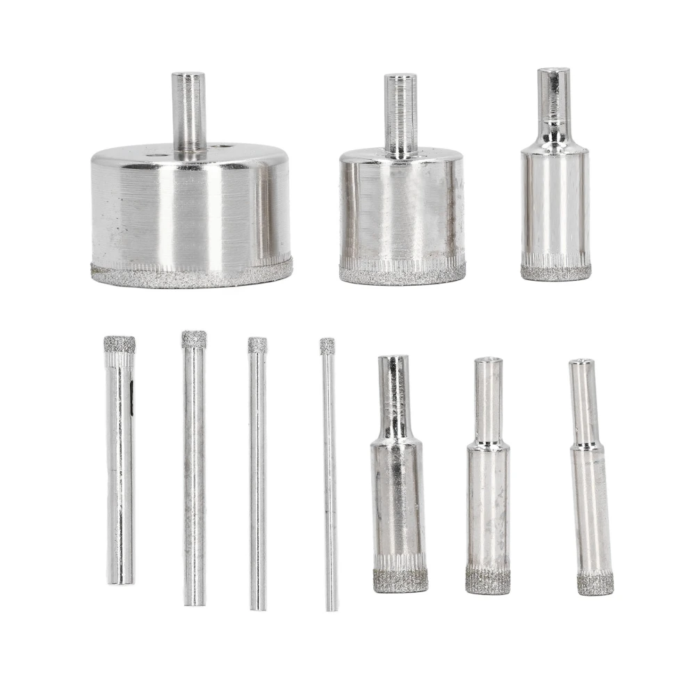 10 Pcs Diamond Drill Bits 3‑50mm Hole Saw Glass Labor Saving Drilling Drill Bit Sharpener