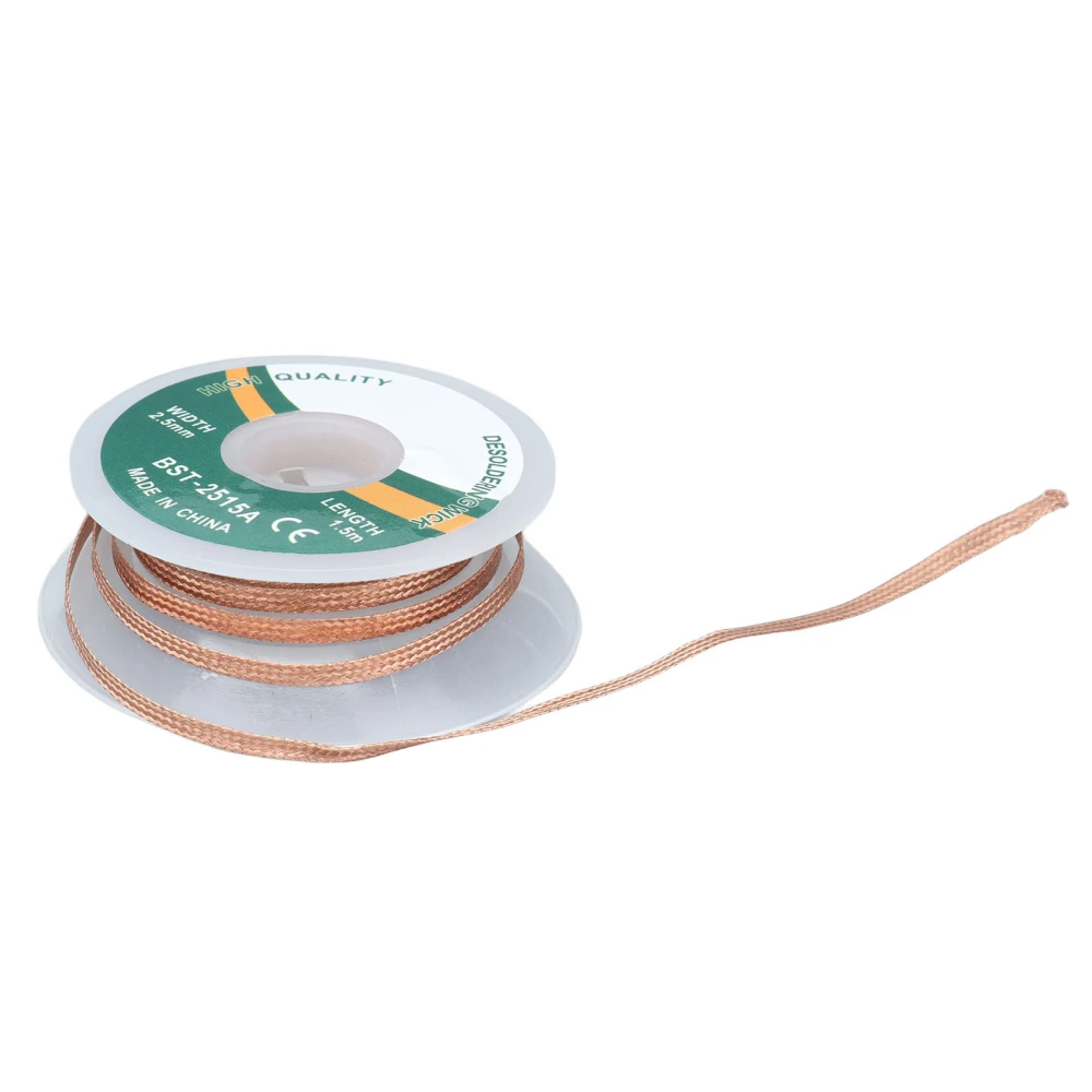 Desoldering Wire Alloy Copper Solder Wick Remover No Cleaning Soldering Sucker Tool 1.5 Meter2.5mm (2515A)