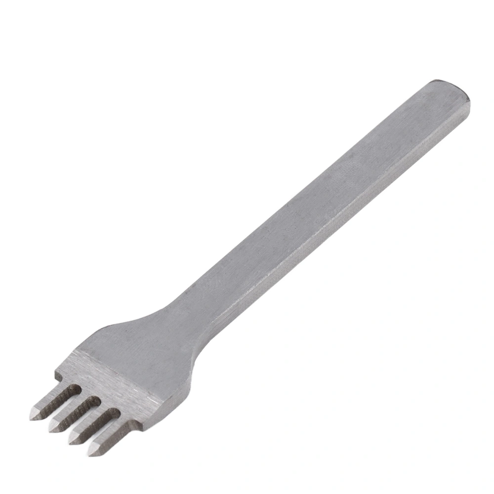 Leather Punch Tool High Speed Steel Stitching 4 Prong Chisel for DIY Leathercrafts Sewing3mm