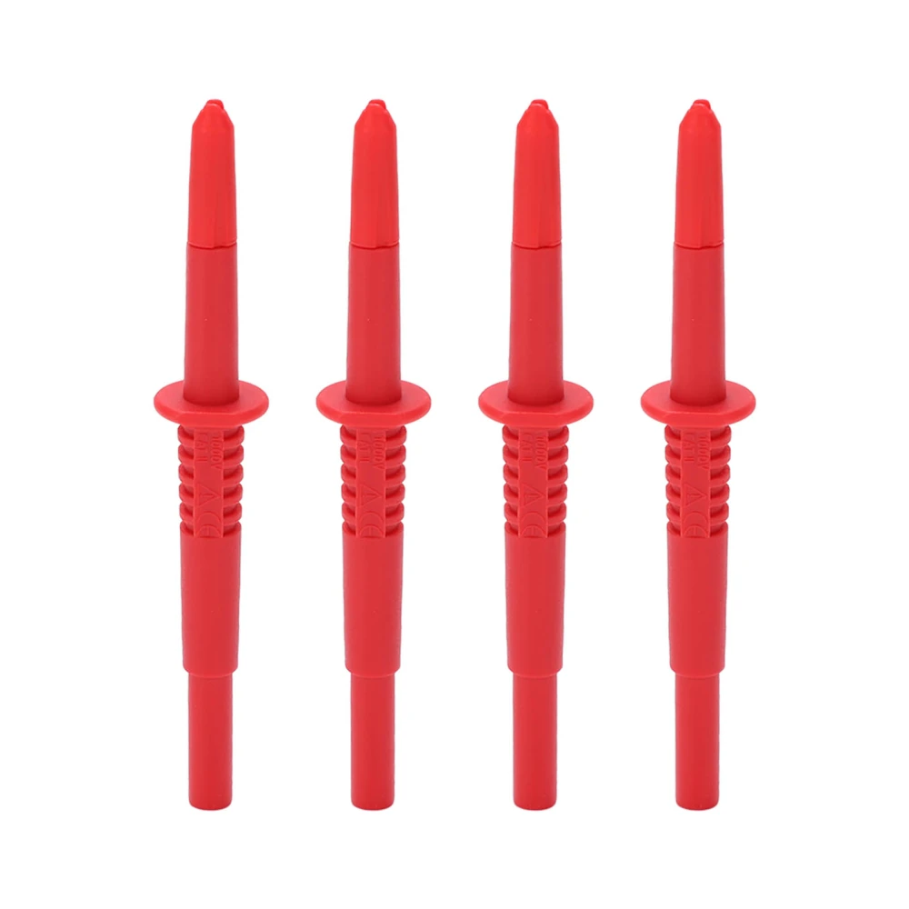 4Pcs Probe Pin 4mm Banana Socket Insulation Wire Piercing Probes for Electrical TestingRed