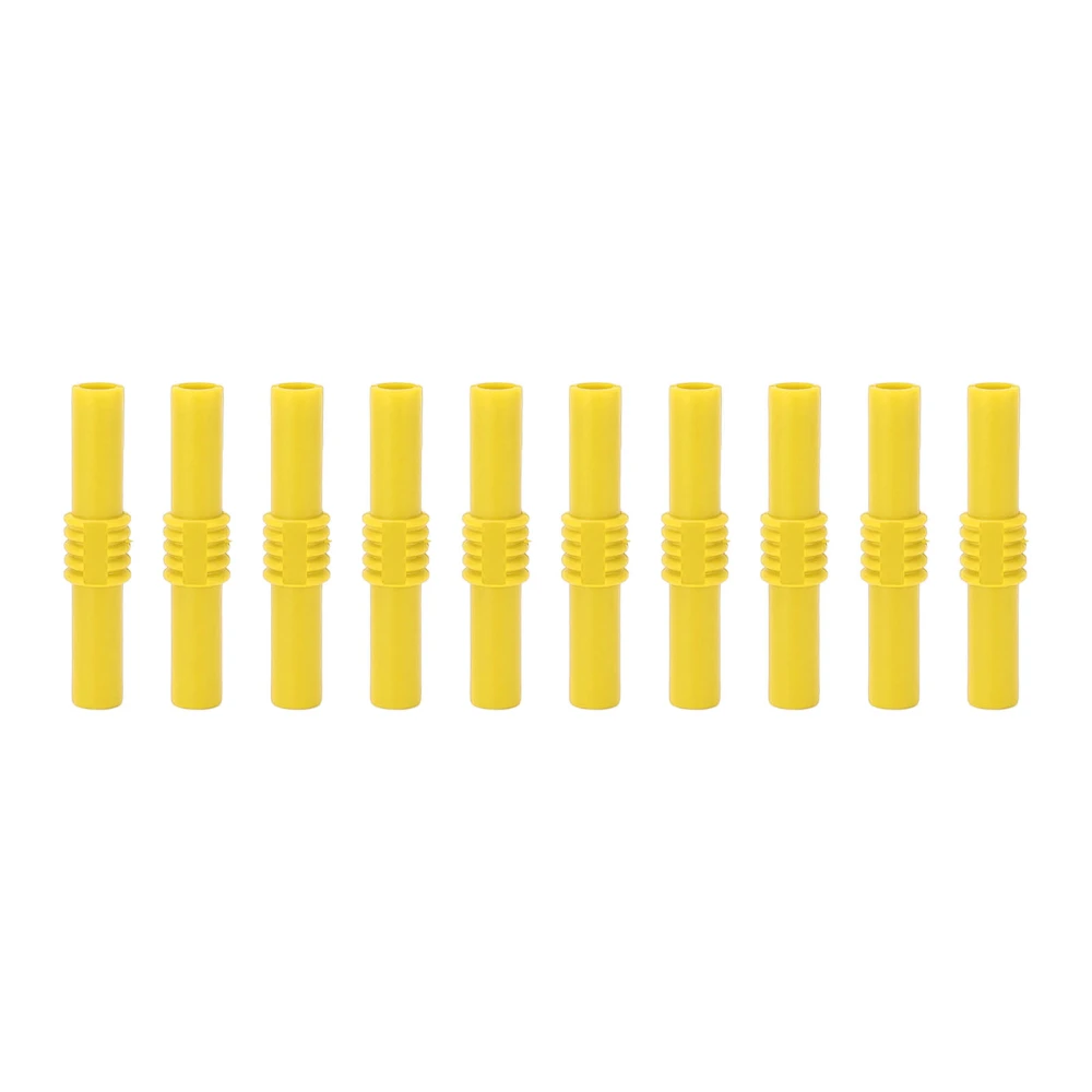 10pcs 4mm Insulated Banana Coupler Female to Female Extension Banana Plug Connector for Electronics AppliancesYellow