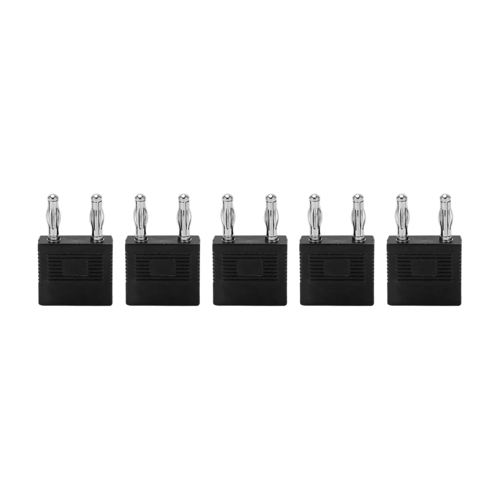 5pcs J.20005 Dual Banana Plug 1 Female To 2 Male 14mm Spacing 4mm Short Circuit Banana ConnectorBlack