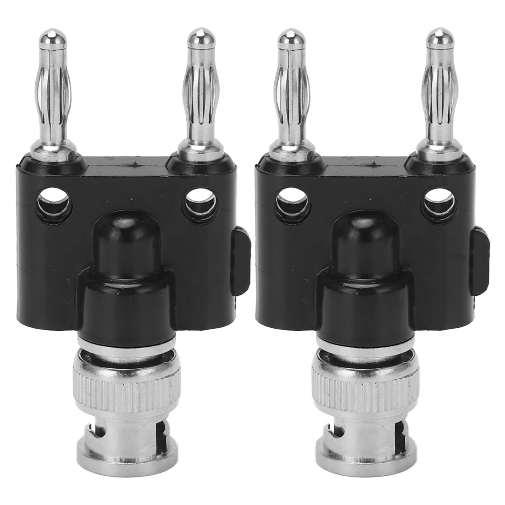 2Pcs 2 Way Banana Plug BNC Male to 2 Row Speaker Cable Terminal Connectors Adapter J.20021 4mm