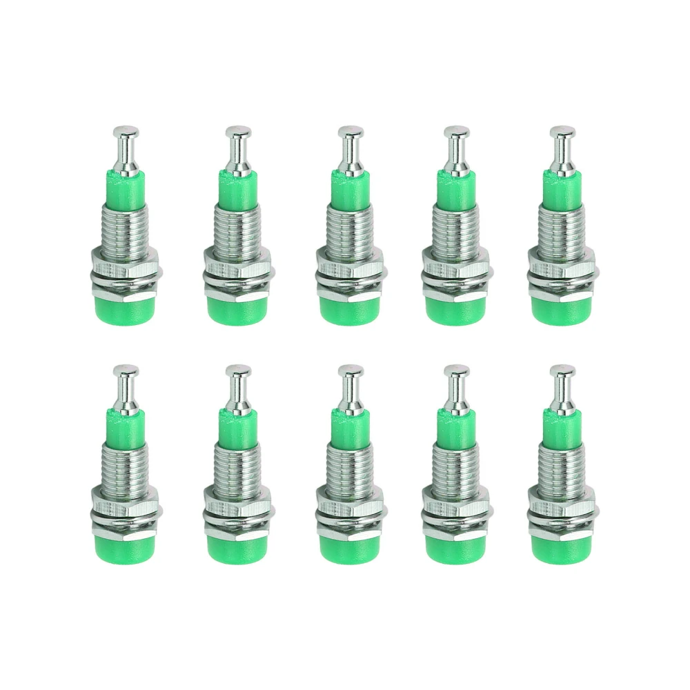 J.40006 10pcs/set 2mm Nickel Plated Banana Female Jack Socket Panel Mount Binding PostGreen