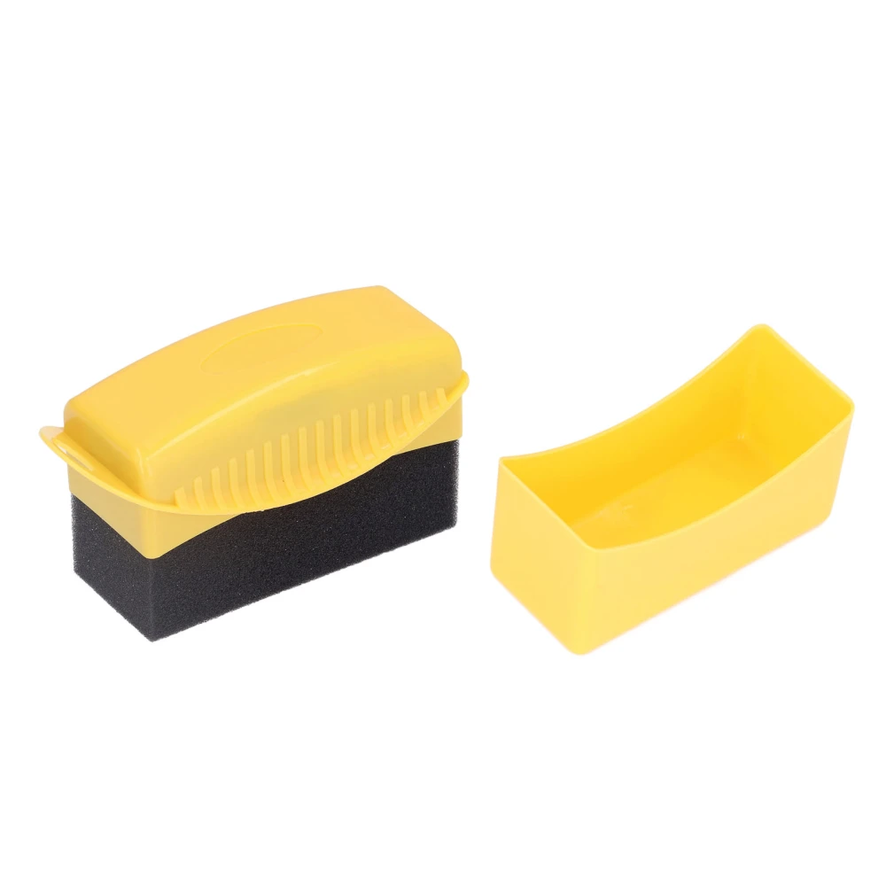 Tire Contour Dressing Applicator Pad Car Wheel Polishing Waxing Washing Cleaning Sponge BrushYellow