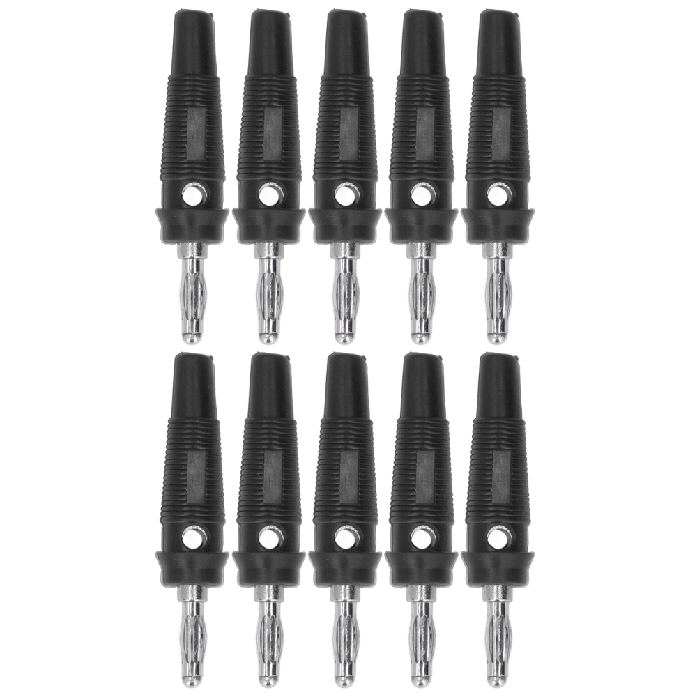 10pcs/set 4mm Banana Plug Socket Terminal Connector for Welding Machinery Charging GeneratorsBlack