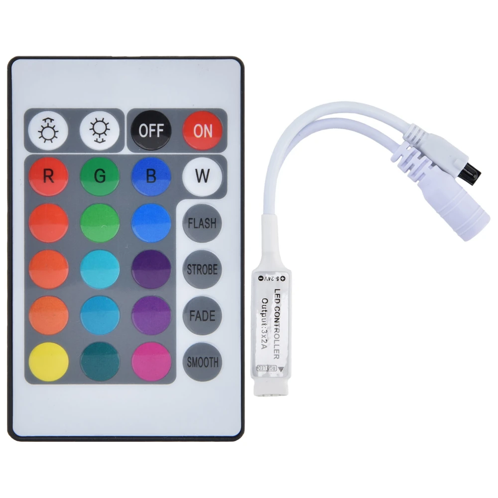 24 Key IR Remote Controller Wireless Colorful Light Strip Controller for Monochromatic Lamps with LED As Light Source