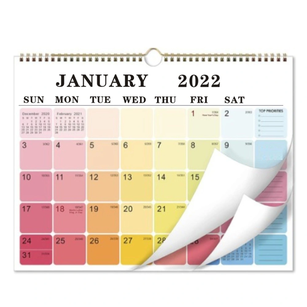 15.1in x 11.6in 2022 Calendar 12 Month Annual Yearly Wall Calendar Planner Jan 2022 - Dec 2022 Schedule Planner for School and Office Planning and Organization